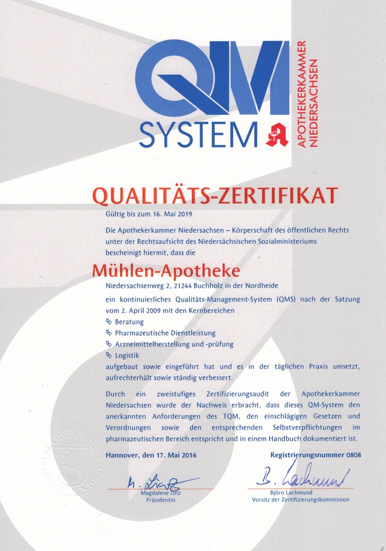 QMS-Zertifikat QMS-Zertifikat