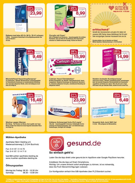 Flyer mit Angeboten für den Monat Mai